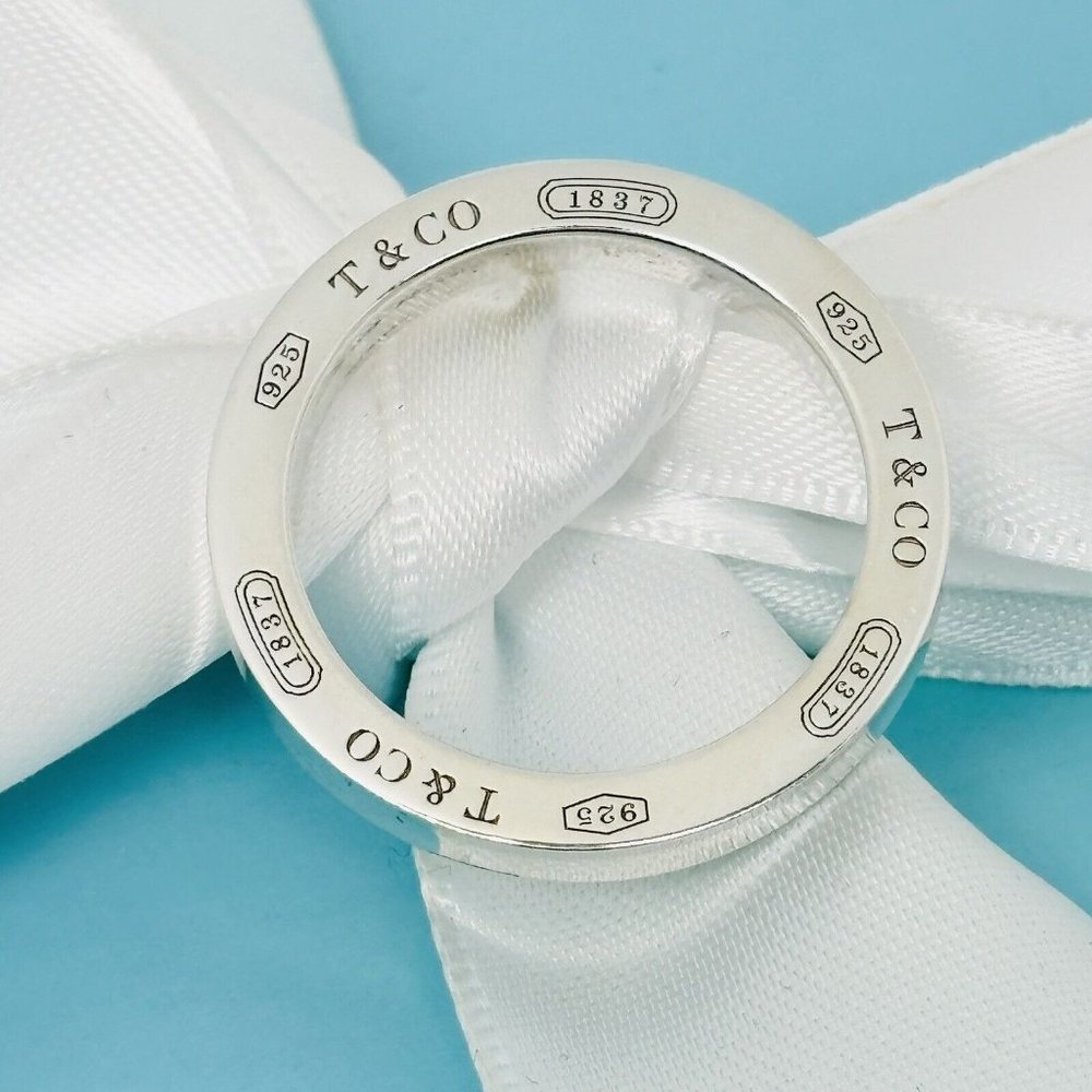 Size 9.5 Tiffany & Co 1837 Ring Concave in Sterling Silver